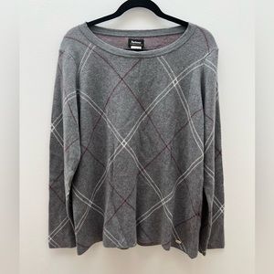 Women’s Barbour The Tartan Collection Platinum Allison Knit Sweater NWT